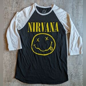 Nirvana Smiley FEA Brand Raglan Tee - Unisex Medium